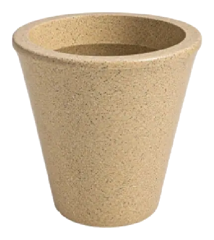 Fahari Tall Cone planter in a warm speckled sandstone finish